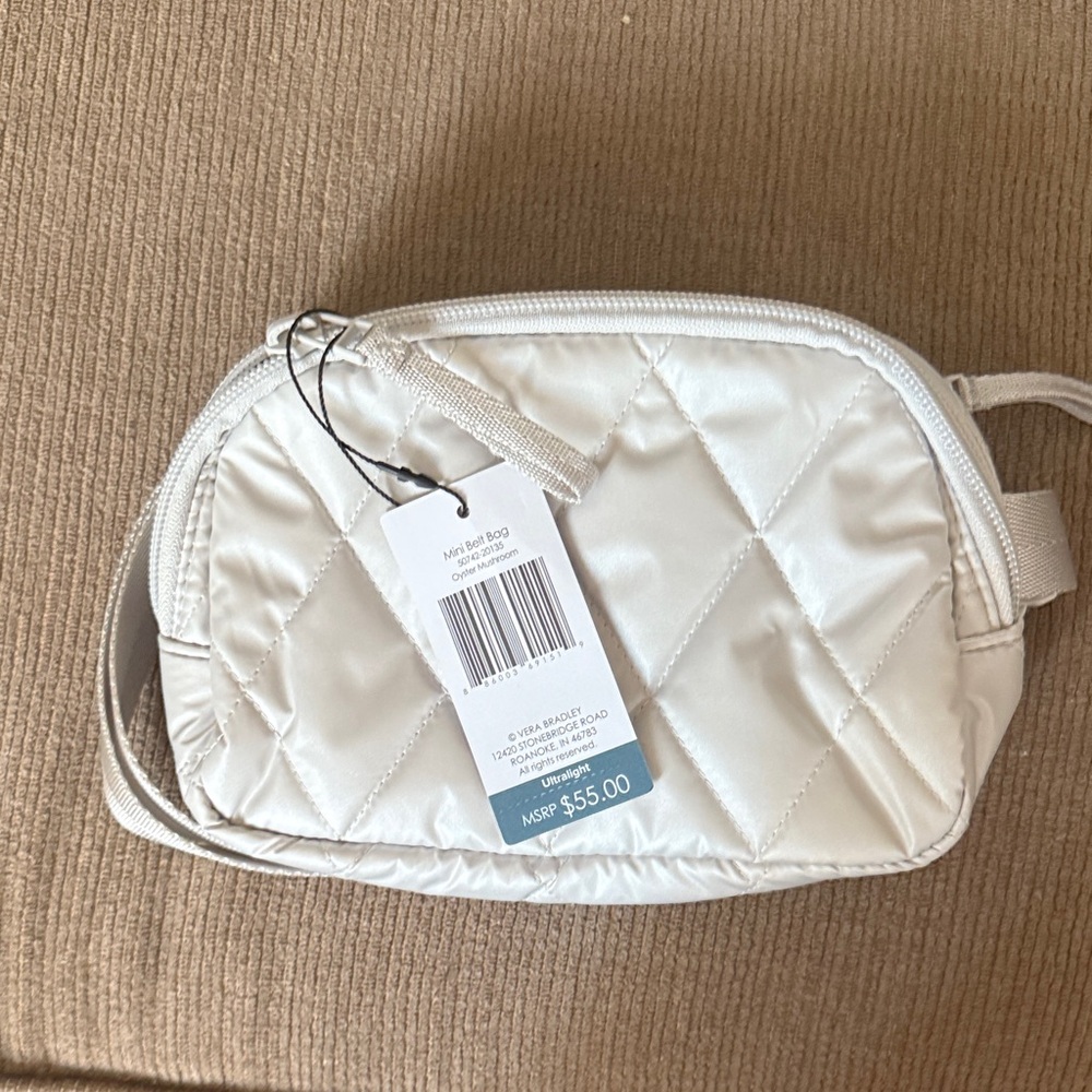Vera Bradley Silver Quilted Crossbody Bag